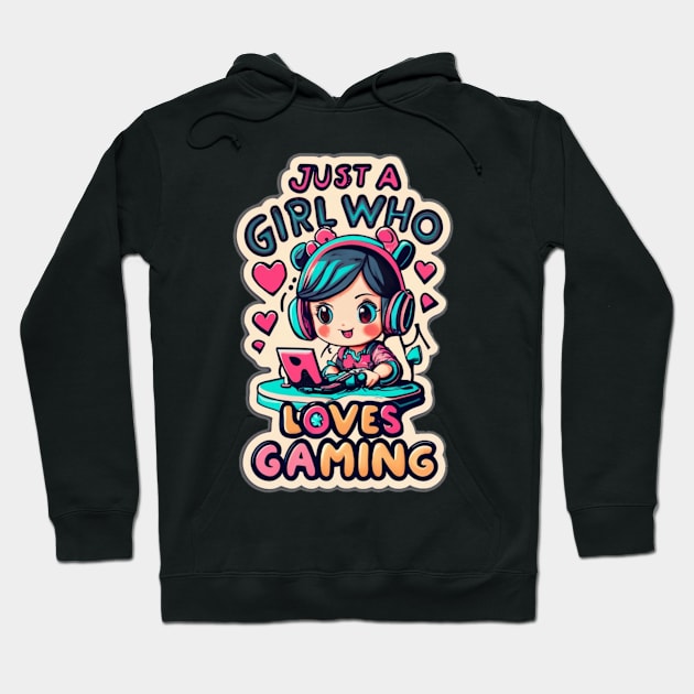 Just A Girl Who Loves Gaming Hoodie by Digivalk